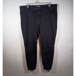 Ava & Viv Womens Black Zip Stretch Elastic Waist High Rise Skinny Jeans Size 22W